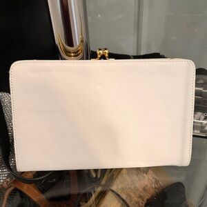 Giani Bernini White Clutch with Gold Accents